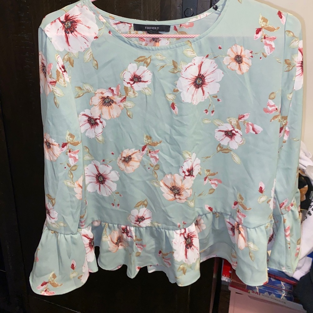 Blue foral shirt